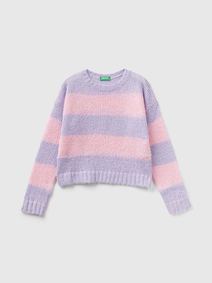 Benetton Sweter w kolorze jasnoróżowo-fioletowym