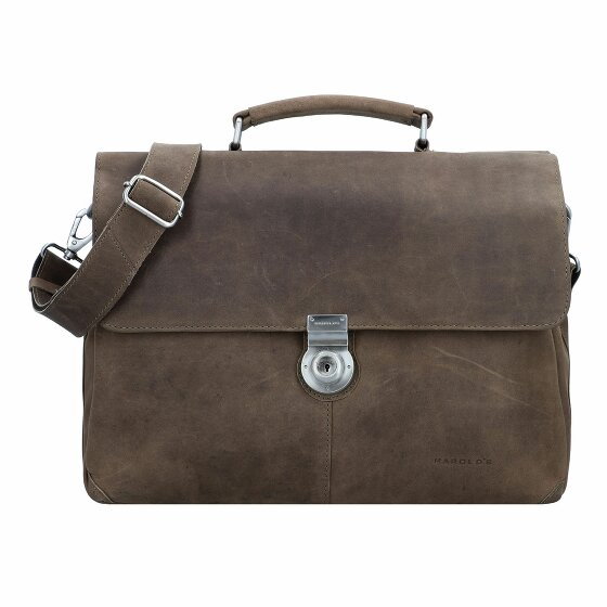 Harold's Antico Briefcase II Leather 40 cm taupe