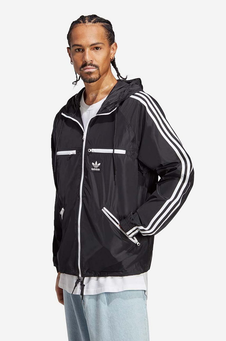 adidas Originals kurtka Adicolor Classics Windbreaker męska kolor czarny przejściowa oversize HS2066-CZARNY