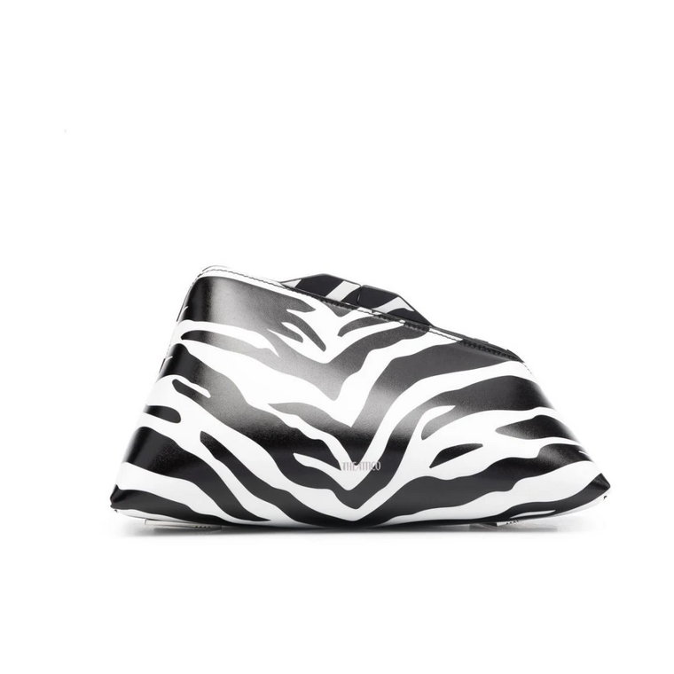 Logo-Printowa Kopertówka w Białym/Czarnam Zebra Print The Attico