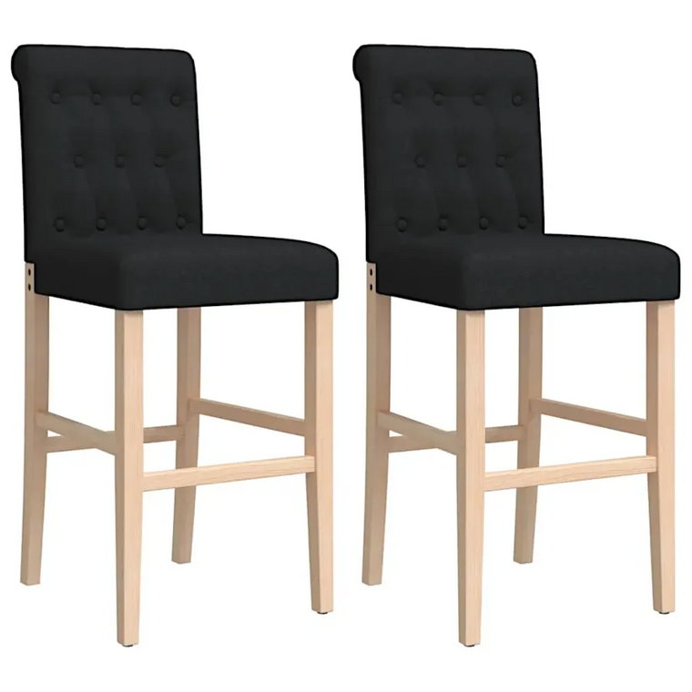 Czarny zestaw dwóch krzeseł barowych - Rigotta 4X