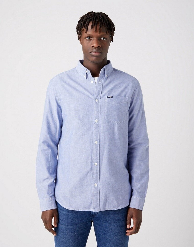 WRANGLER LS 1 PKT BUTTON DOWN MĘSKA KOSZULA MATERIAŁOWA BLUE TINT W5B1BMX7K