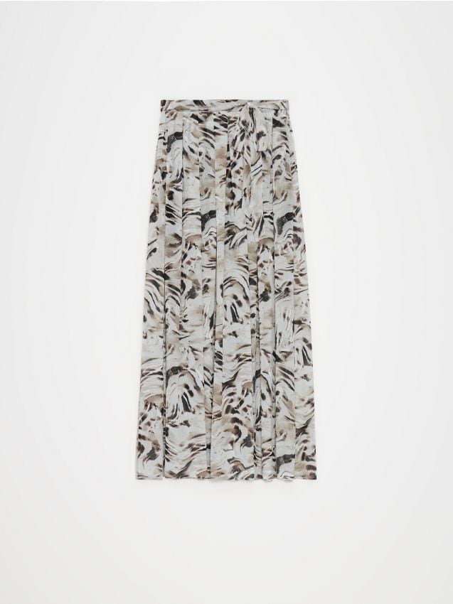 Mohito - Spódnica maxi w animal print - beżowy