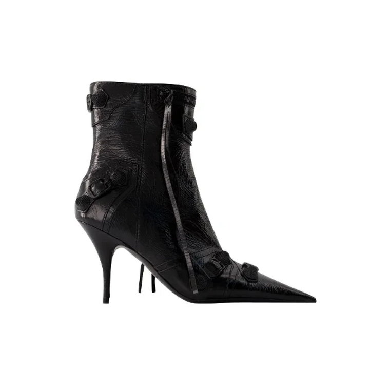 Czarne skórzane buty na obcasie 7 cm Balenciaga