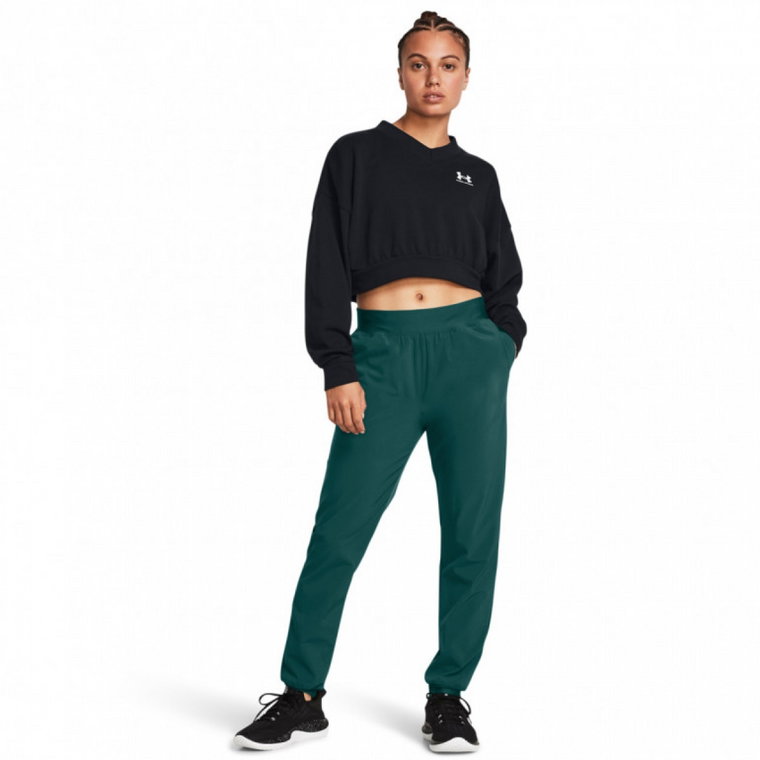 Damskie spodnie treningowe Under Armour Sport High Rise Woven Pant - zielone