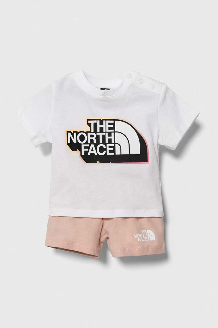 The North Face komplet bawełniany niemowlęcy COTTON SUMMER SET kolor różowy