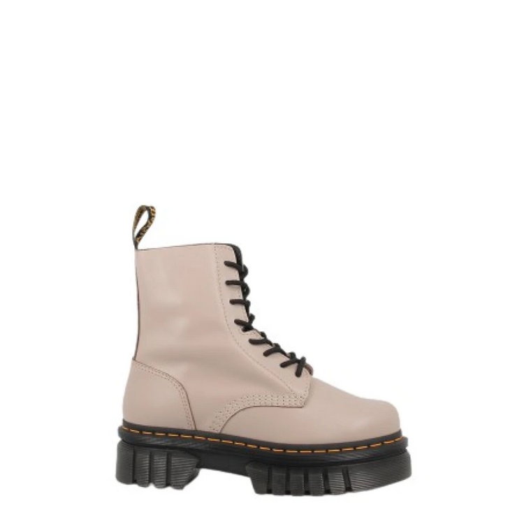 Płaskie buty sznurowane w kolorze taupe dla kobiet Dr. Martens