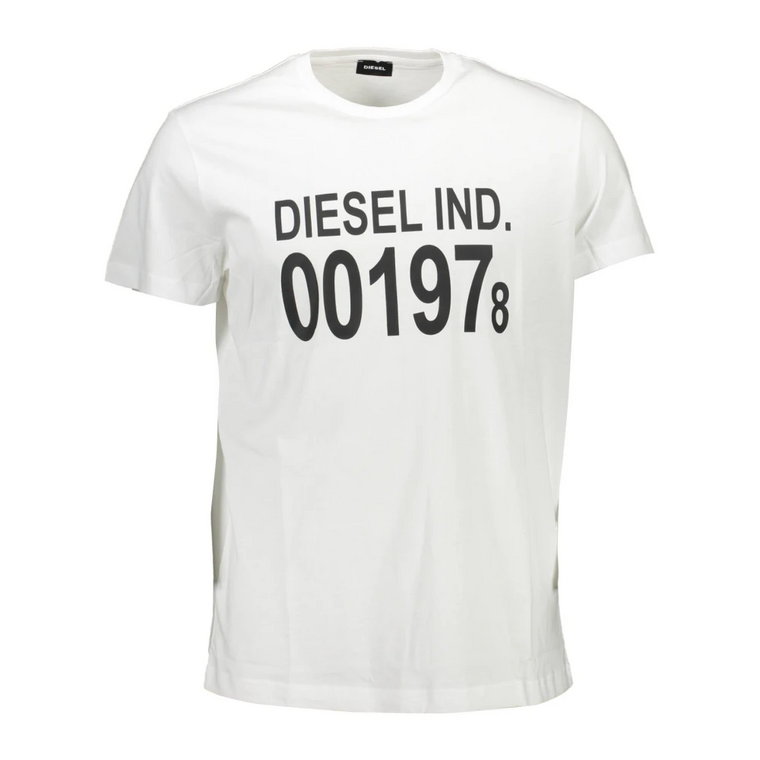 Podnieś swój casualowy styl z tą modną białą koszulką z bawełny Diesel