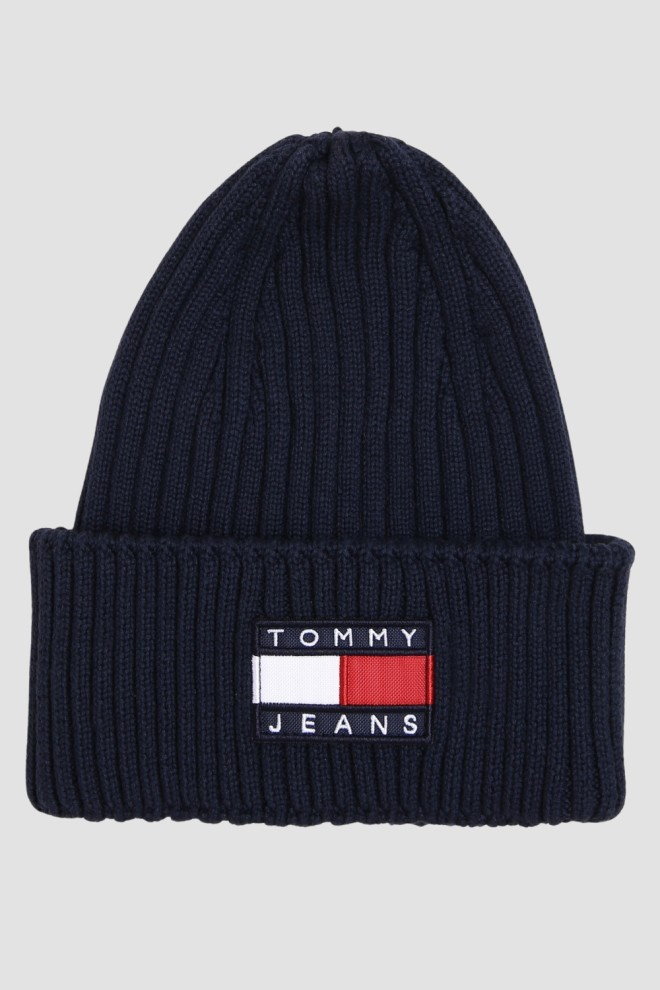 TOMMY JEANS Granatowa czapka bawełniana