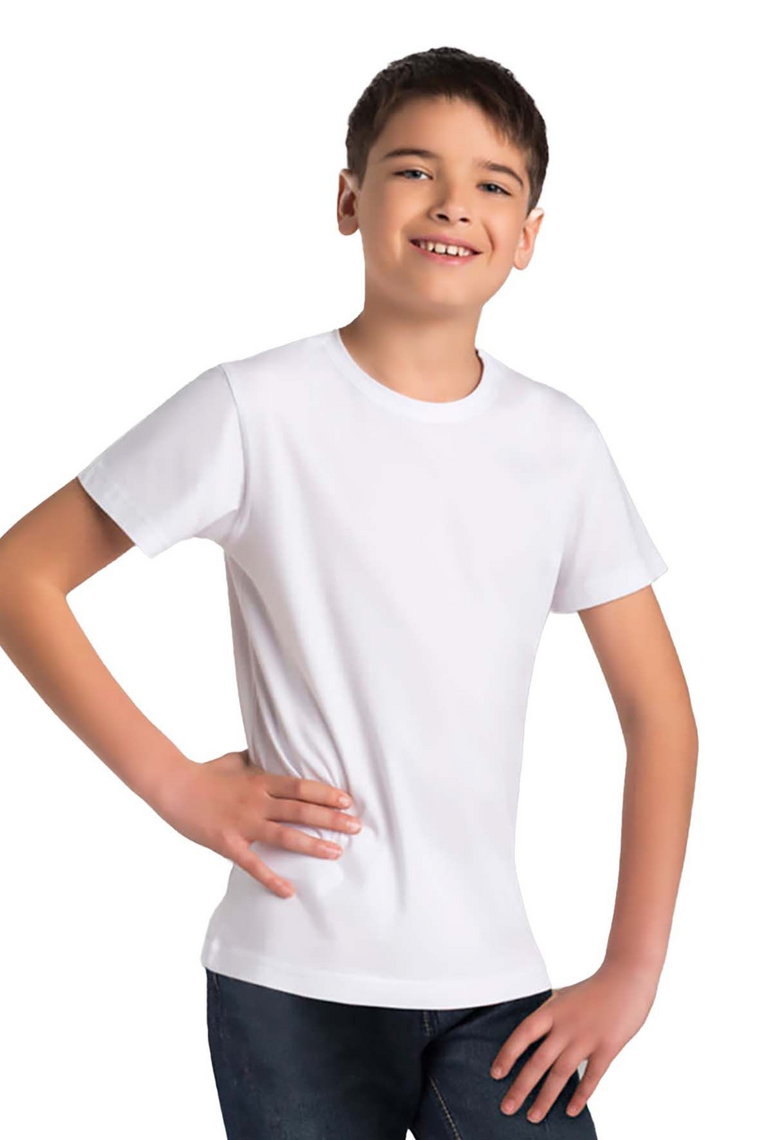 Biały t-shirt bawełniany slim dla chłopca Tup Tup