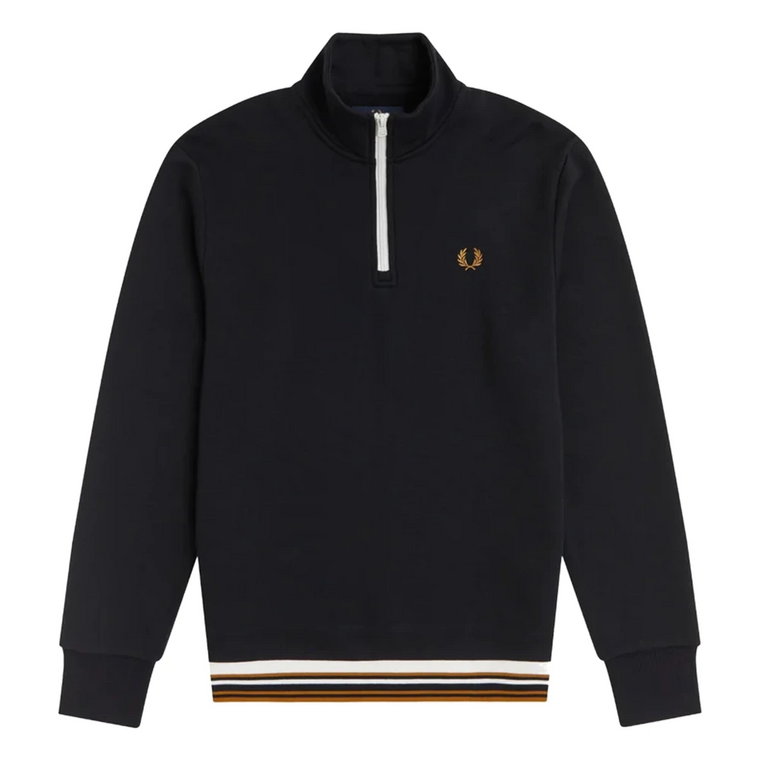 Czarna Koszula Crew Zip - Styl sportowy i preppy Fred Perry