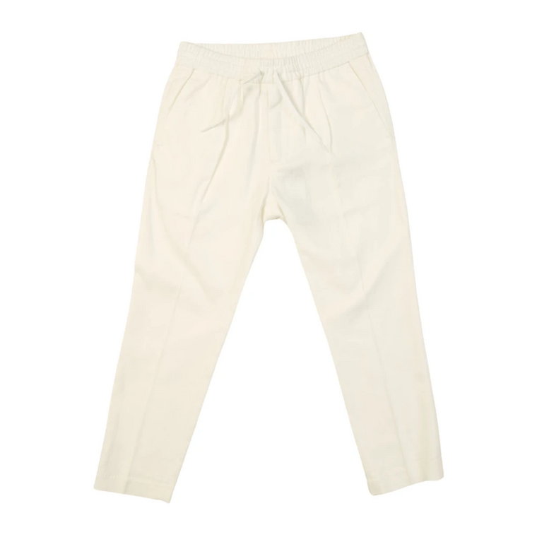 Beżowe lniane spodnie w kształcie marchewki Antony Morato