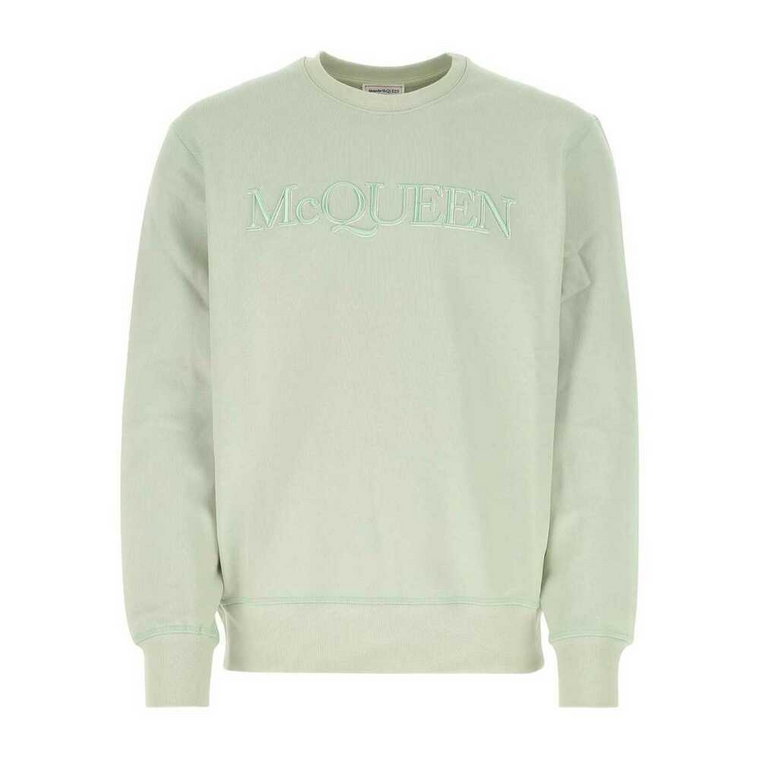 Pastelowa Zielona Bluza z Bawełny dla Mężczyzn Alexander McQueen