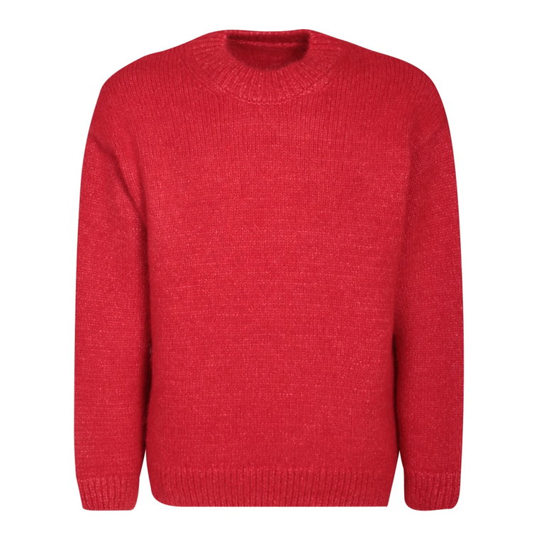 Czerwony Sweter z Logo Jacquemus