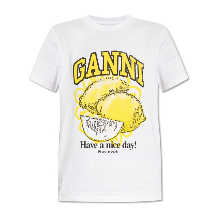 T-shirt z logo Ganni