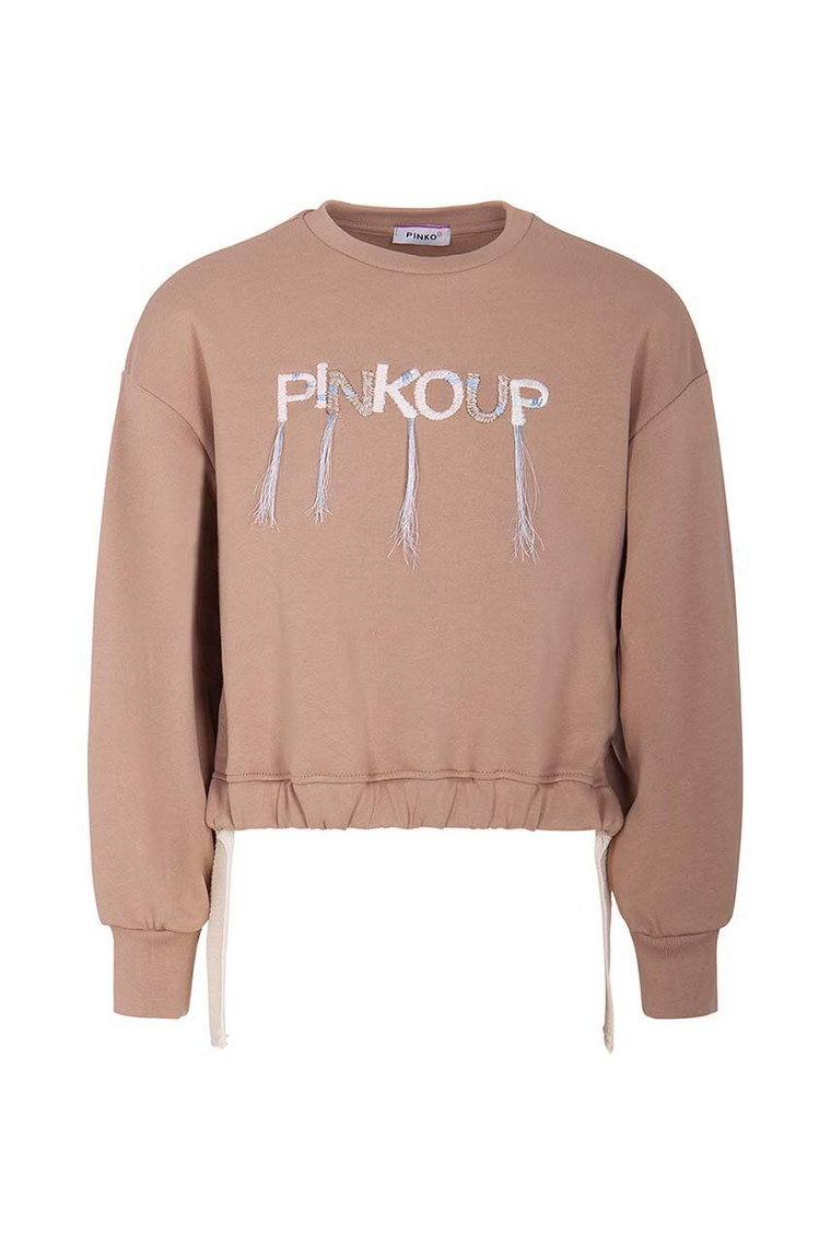 Pinko Up bluza bawełniana dziecięca kolor beżowy z nadrukiem
