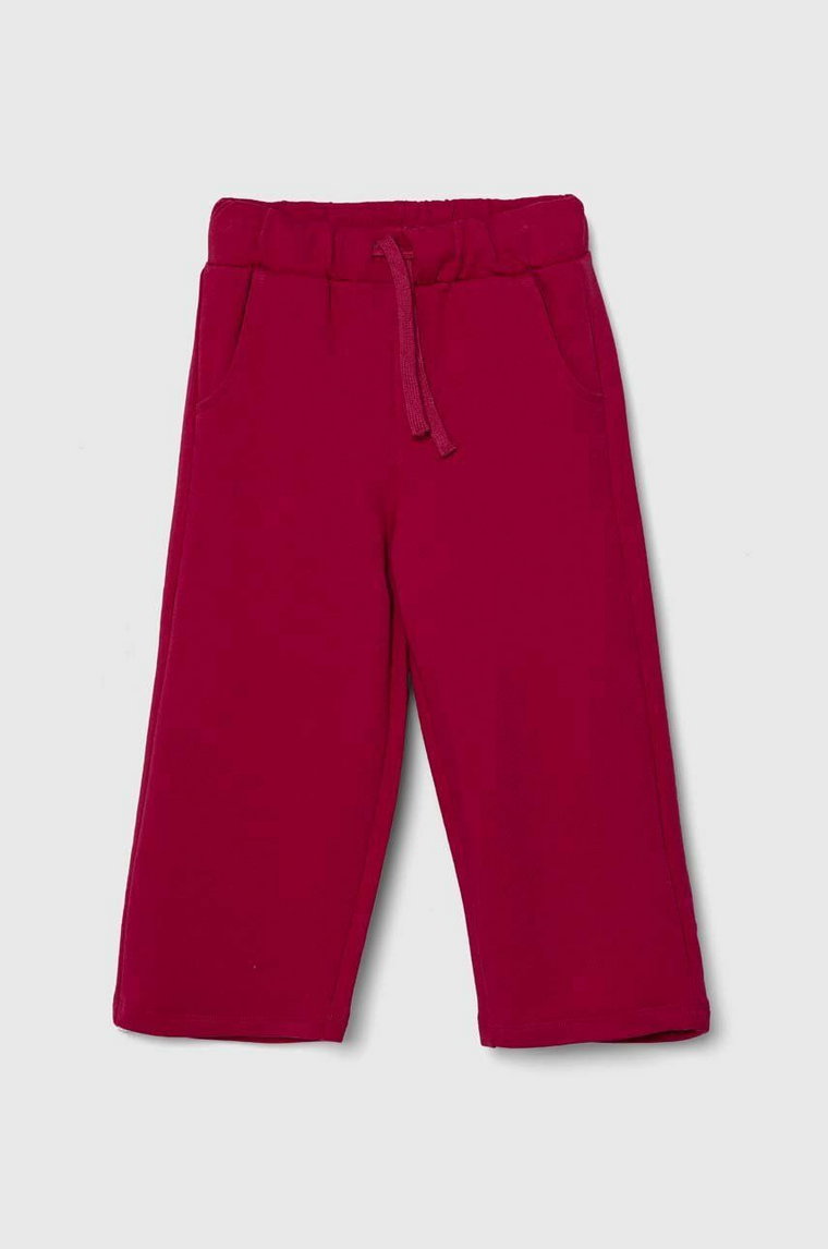 United Colors of Benetton spodnie kolor różowy gładkie