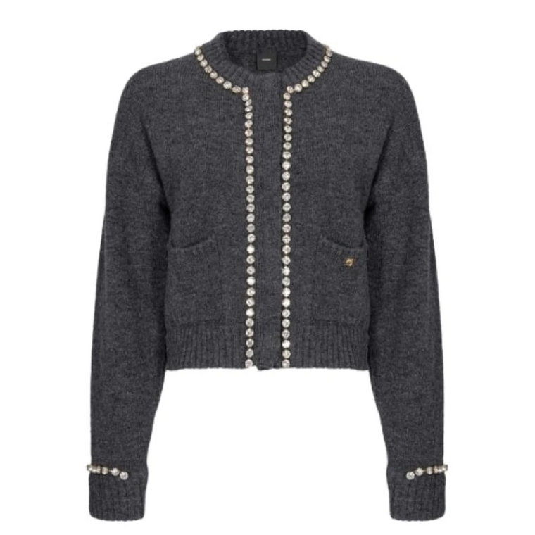 Szare Swetry Murena Cardigan Pinko