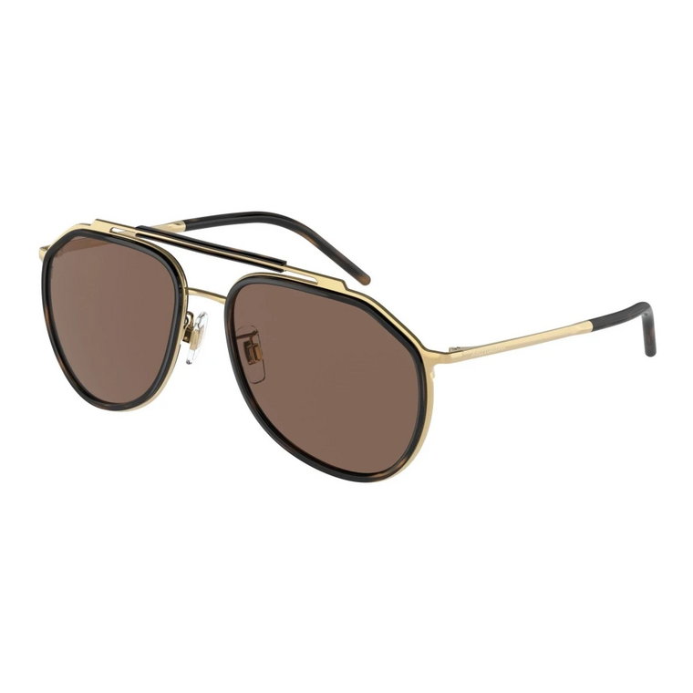 Okulary przeciwsłoneczne Madison - Złoto-brązowa metalowa oprawka Dolce & Gabbana