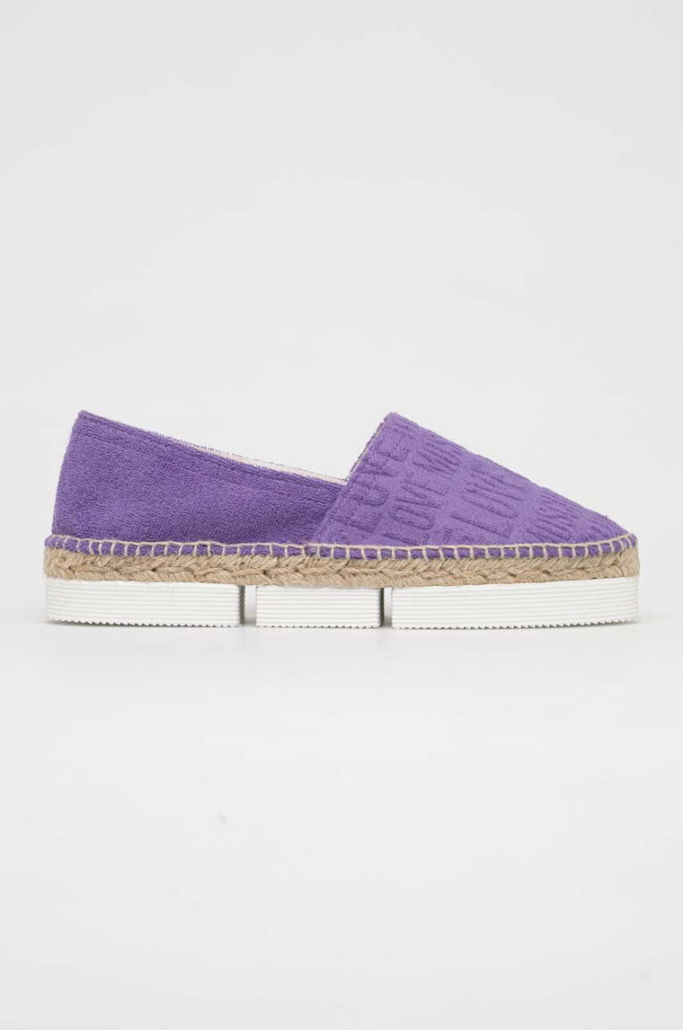 Love Moschino espadryle Scarpad Espam 35 kolor fioletowy na platformie JA10313G1G