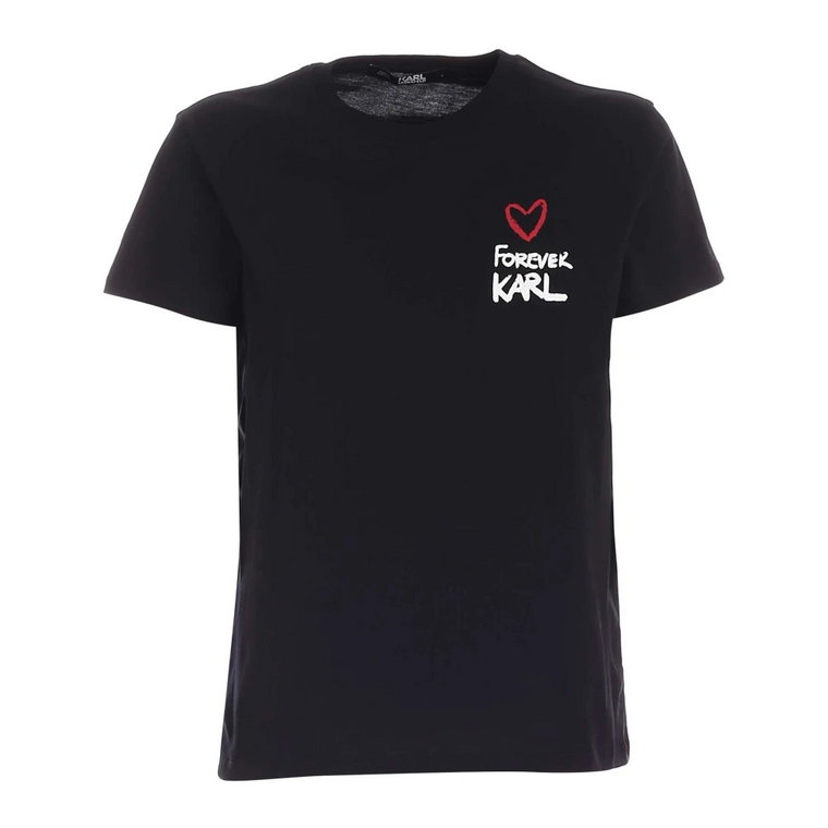 Koszulka z kontrastowym nadrukiem Karl Lagerfeld