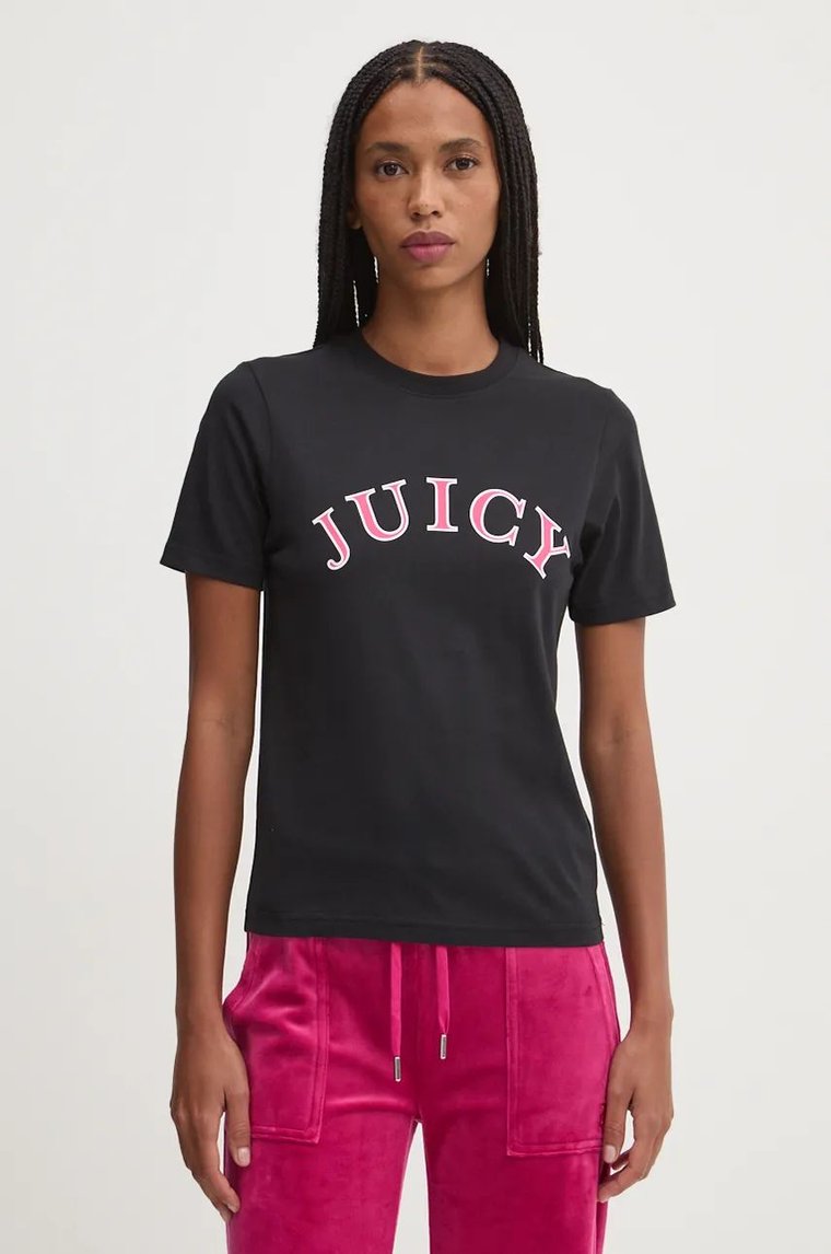 Juicy Couture t-shirt bawełniany GIRLFRIEND TEE damski kolor czarny JCSCT224414