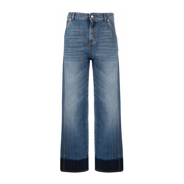 Bicolor Straight Leg Denim Jeans Alexander McQueen