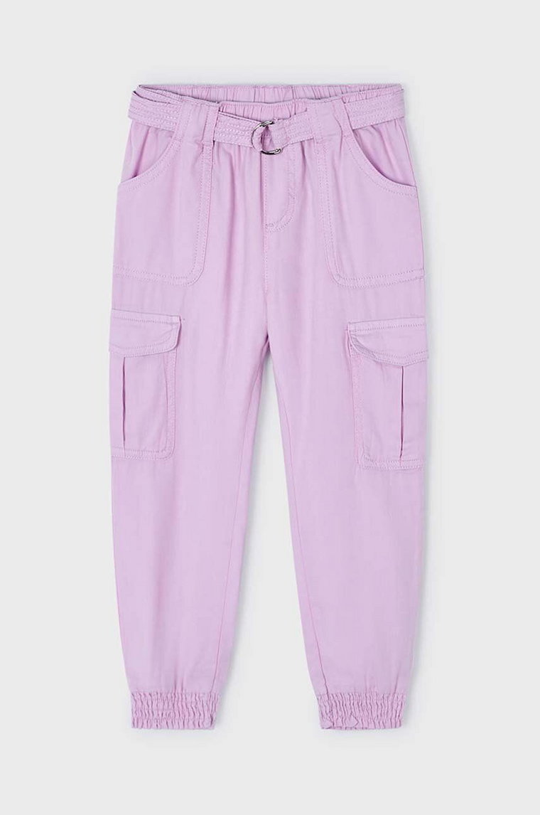 Mayoral spodnie dziecięce kolor fioletowy gładkie