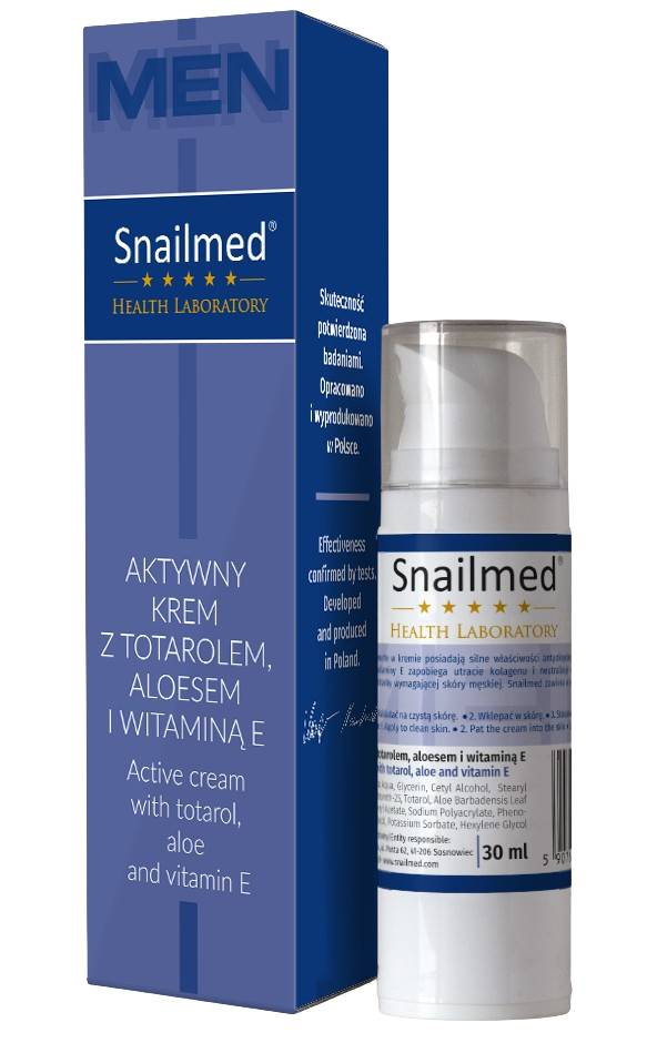 Snailmed Aktywny krem dla mężczyzn z totarolem, aloesem i witaminą E 30ml