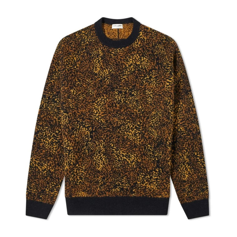 Sweter w stylu Leopard Jacquard Saint Laurent