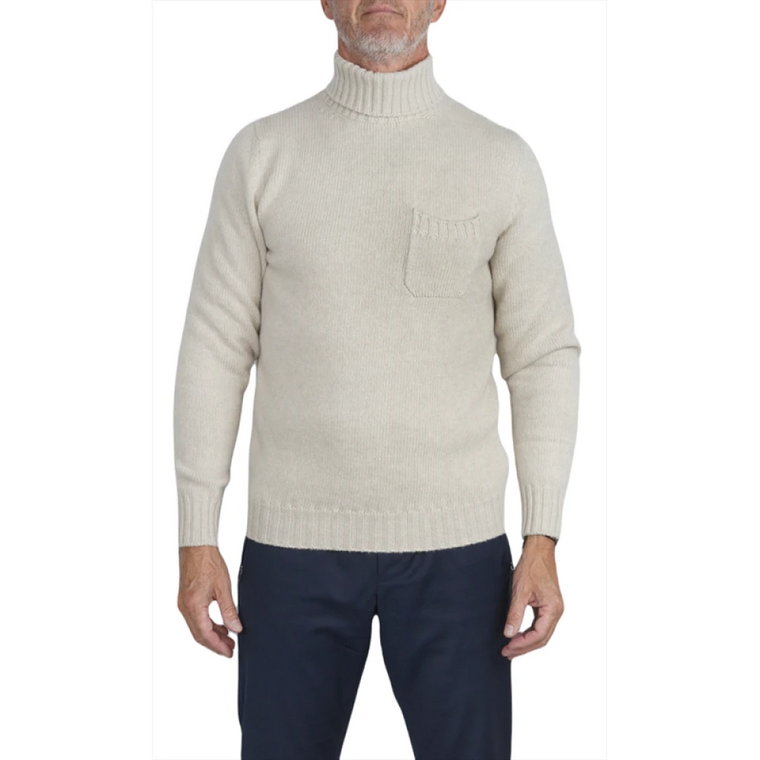Miękki sweter z wełny i kaszmiru z kieszenią na piersi Fedeli