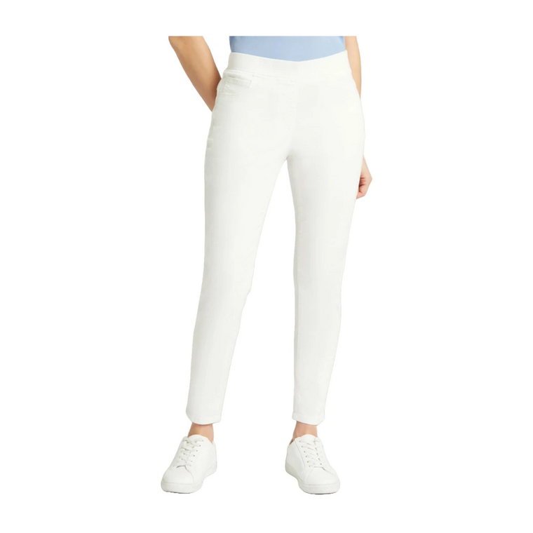 Slim Cropped Trousers w Milk-White Elena Mirò