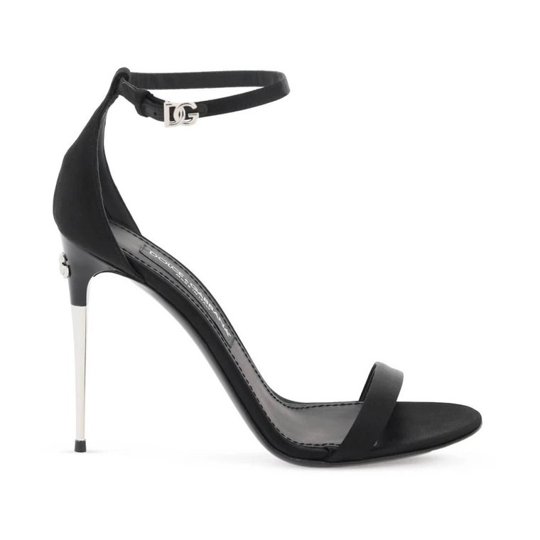 Satinowe Sandały z Metalowym Obcasem Dolce & Gabbana