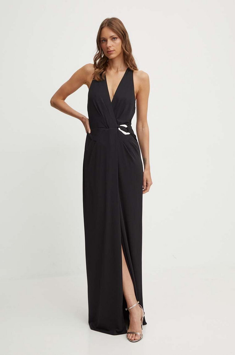 Lauren Ralph Lauren sukienka kolor czarny maxi rozkloszowana 253940170