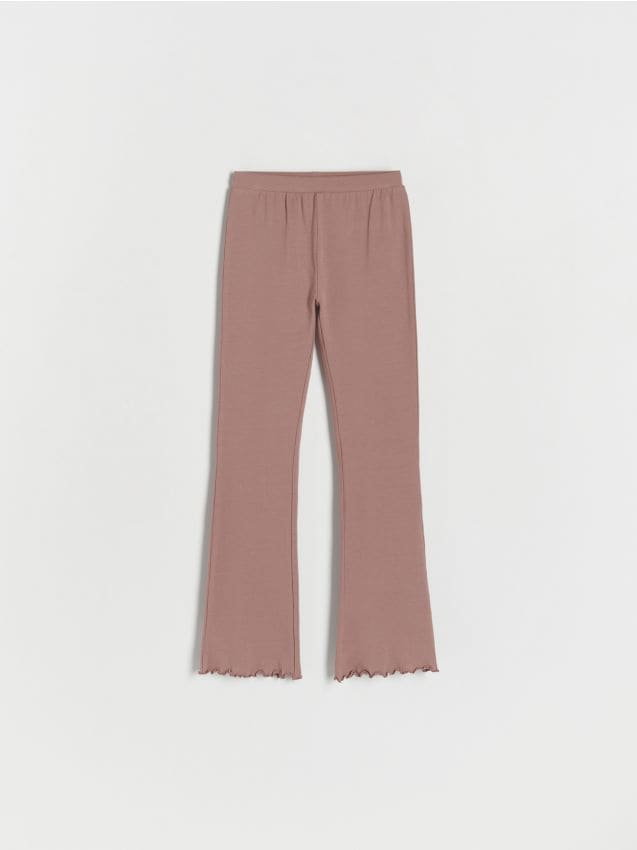 Reserved - Bawełniane spodnie flare - kasztanowy