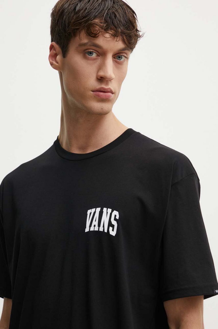 Vans t-shirt bawełniany męski kolor czarny z nadrukiem VN000HFGBLK1