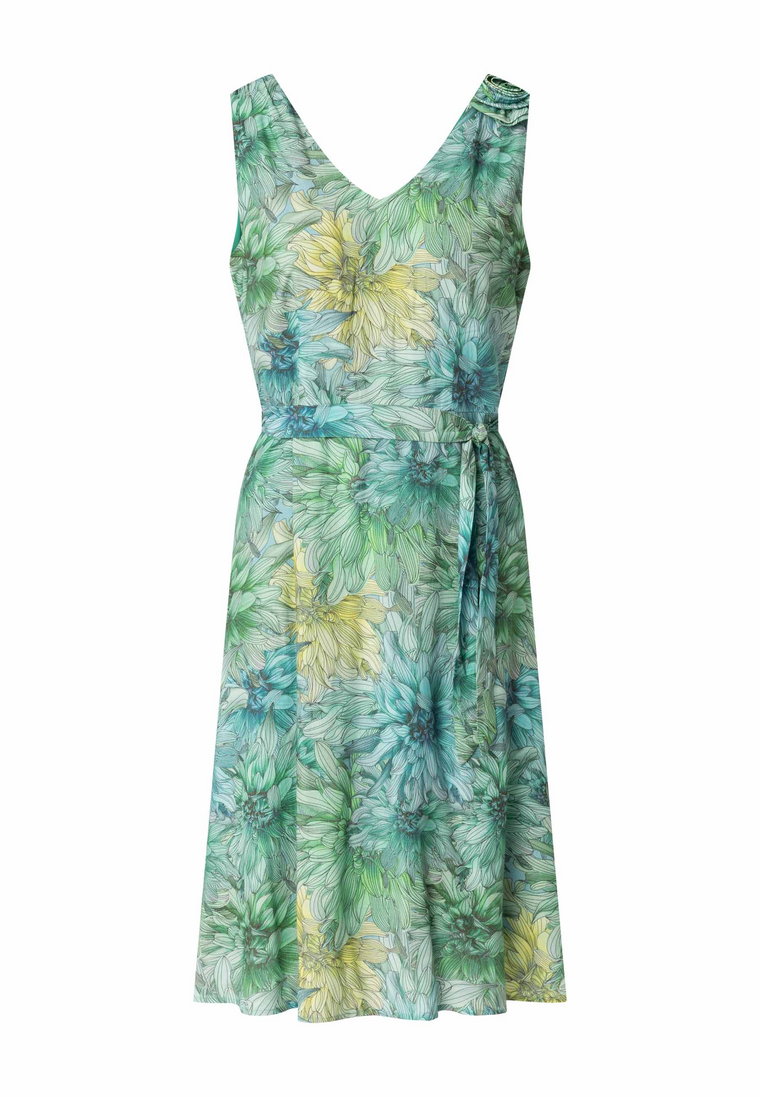 Zielona sukienka w kwiatowe wzory