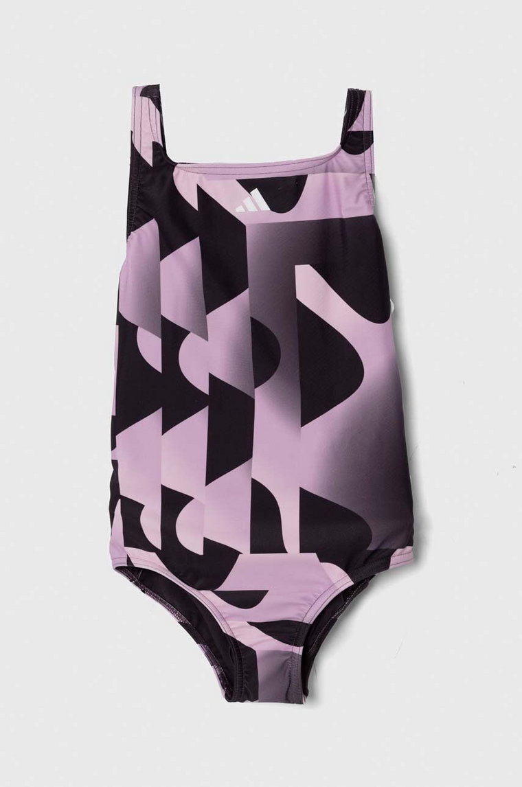 adidas Performance jednoczęściowy strój kąpielowy dziecięcy kolor fioletowy