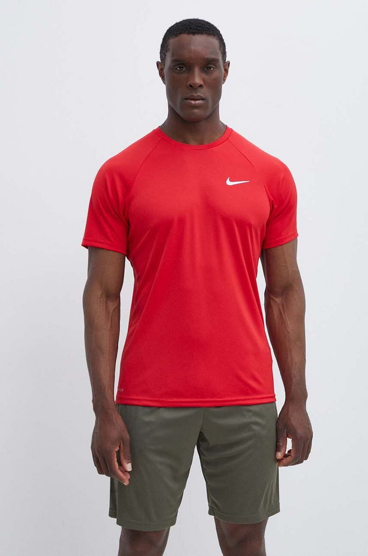 Nike t-shirt treningowy kolor czerwony gładki