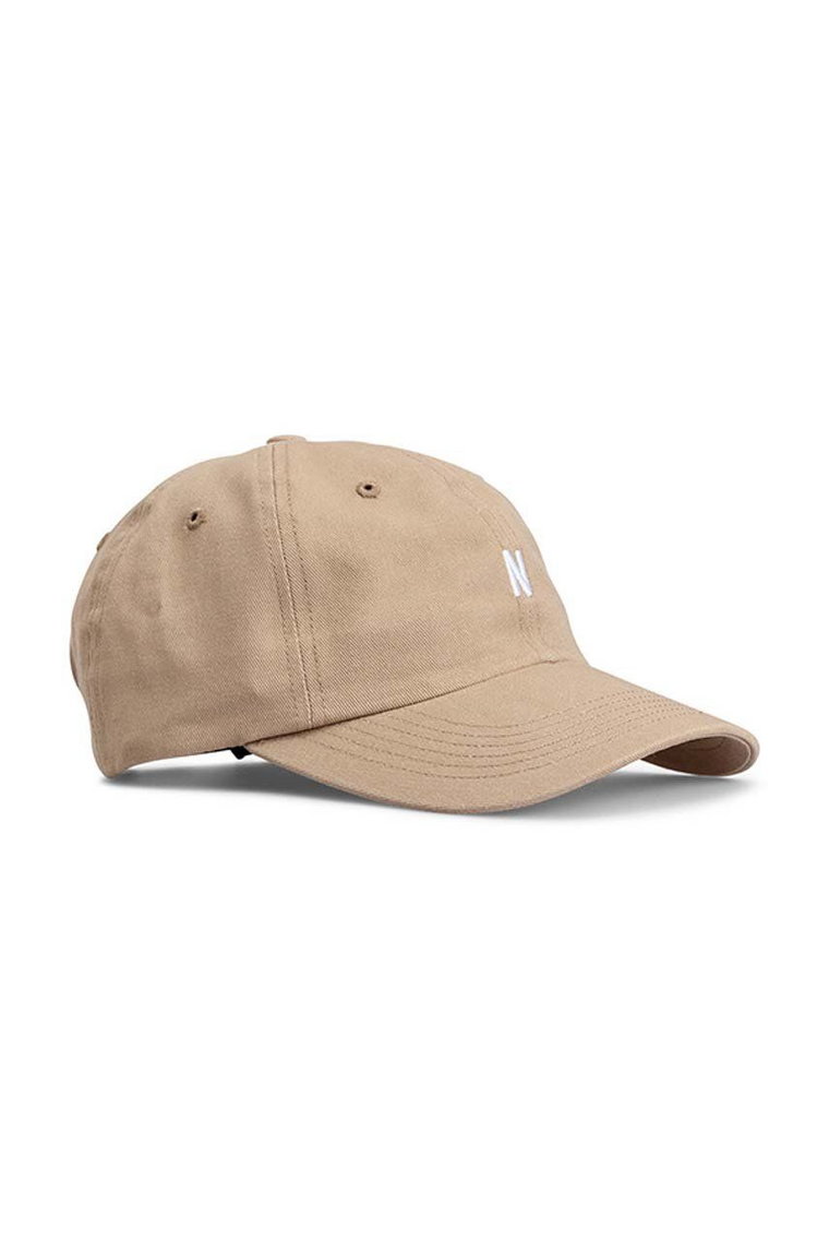 Norse Projects czapka bawełniana Twill Sports Cap kolor beżowy z aplikacją N80-0001 0966