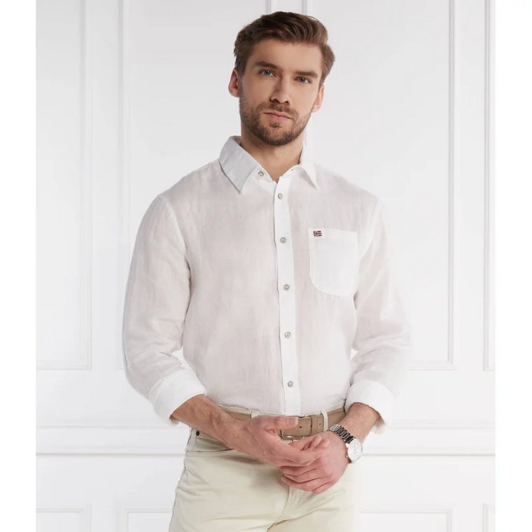 Napapijri Lniana koszula g-linen | Regular Fit