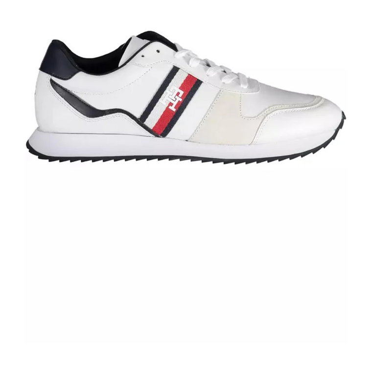 Biały Poliestrowy Sneaker z Logo Tommy Hilfiger