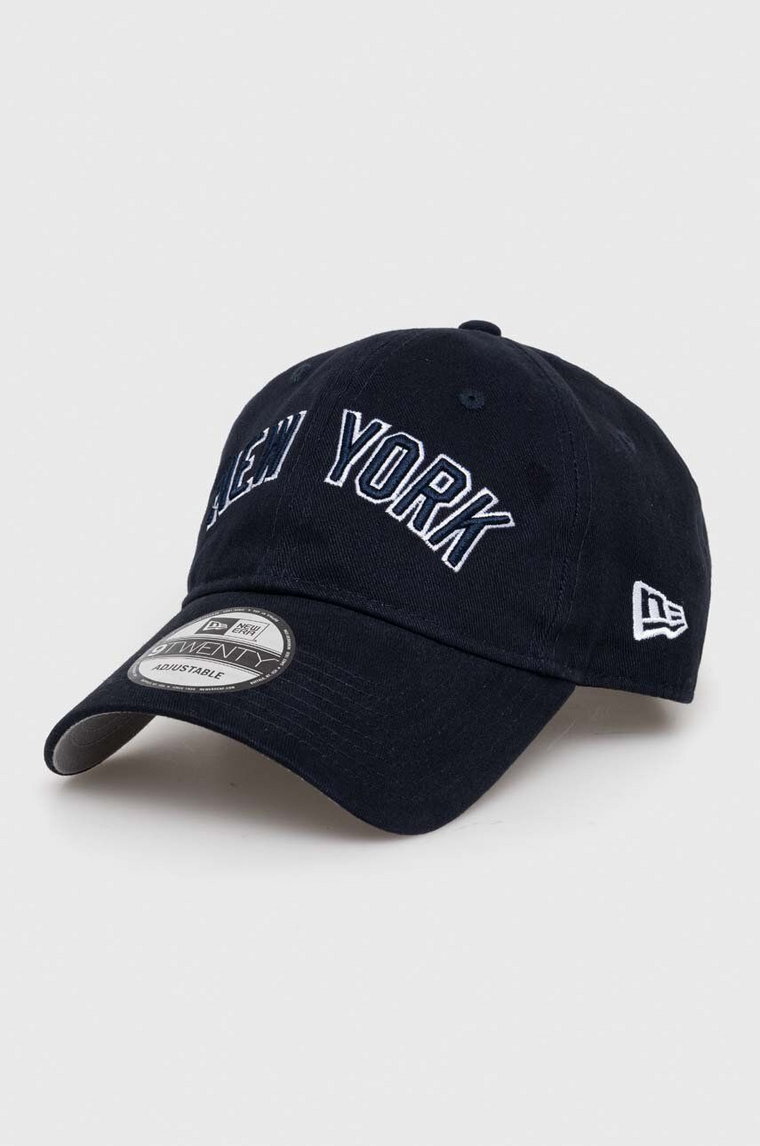 New Era czapka z daszkiem bawełniana kolor granatowy z aplikacją NEW YORK YANKEES