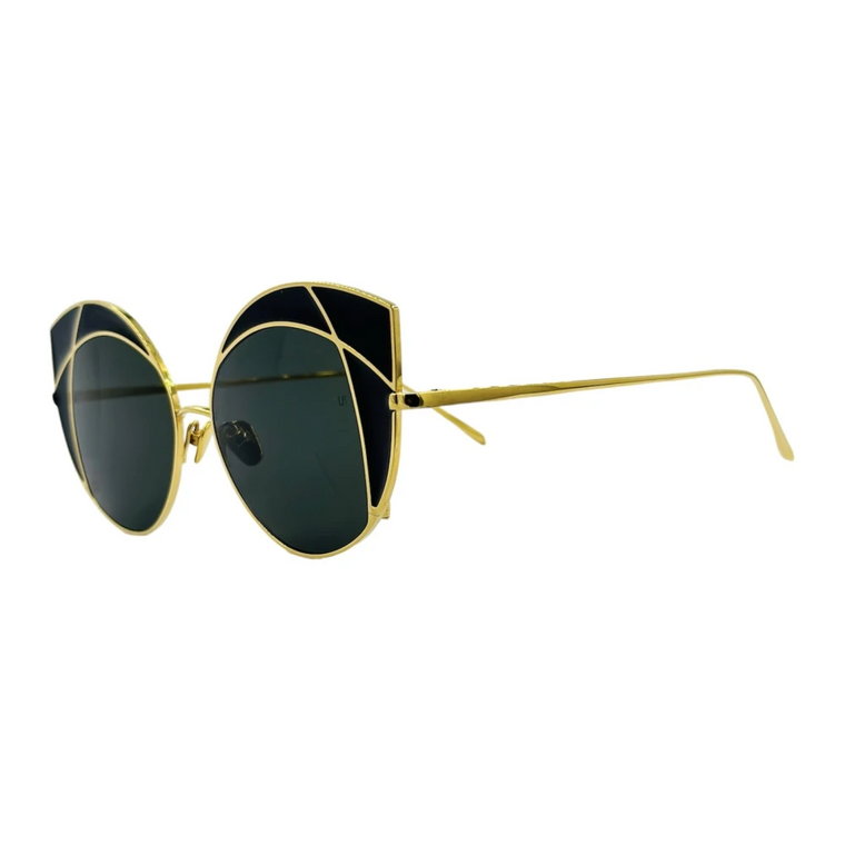 Okulary w stylu motyla w kolorze złotym i czarnym Linda Farrow