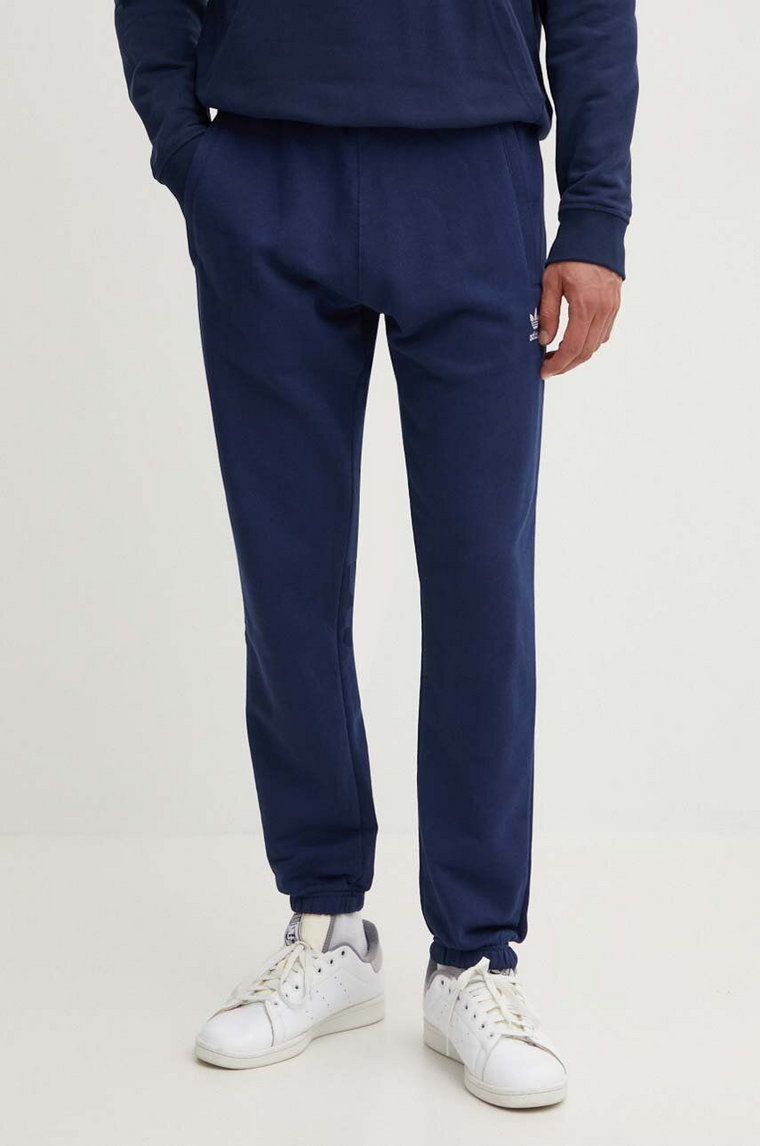 adidas Originals spodnie dresowe bawełniane kolor granatowy gładkie IX7689