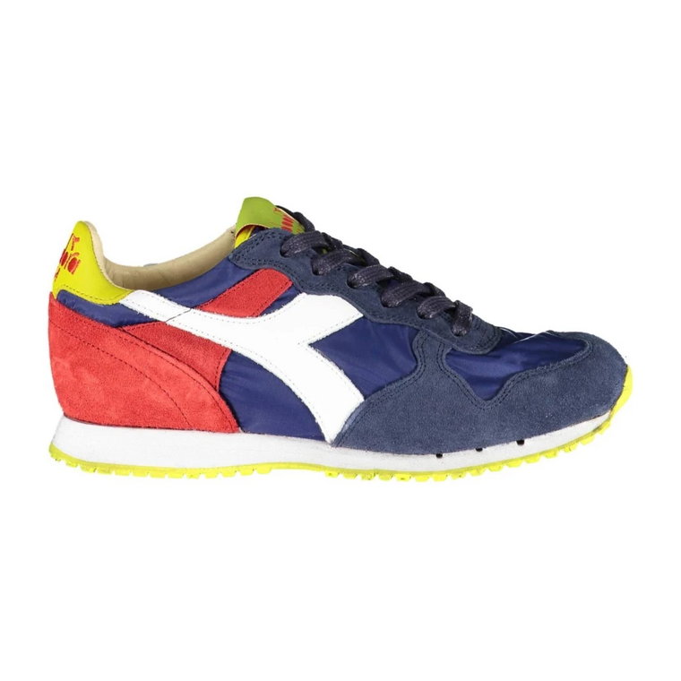 Niebieski Tkaninowy Sneaker, But sportowy z sznurówkami Diadora