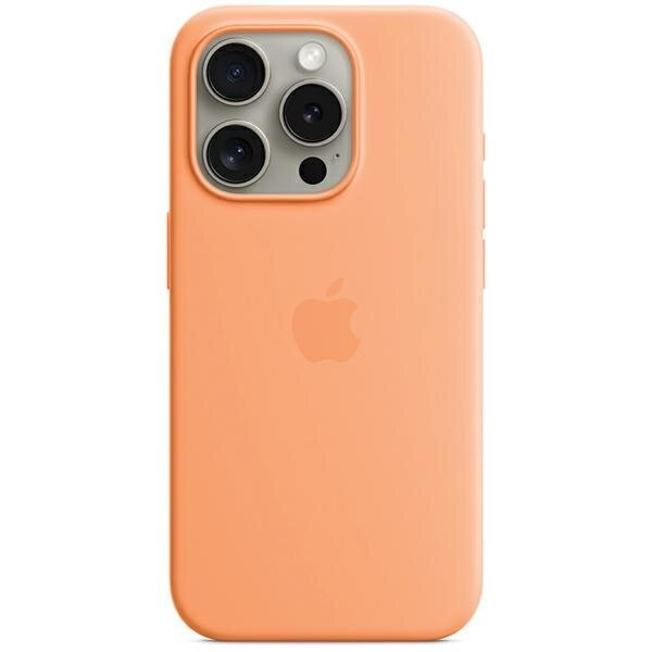 Etui Apple MT1H3ZM/A iPhone 15 Pro 6.1" MagSafe pomarańczowy/orange sorbet Silicone Case