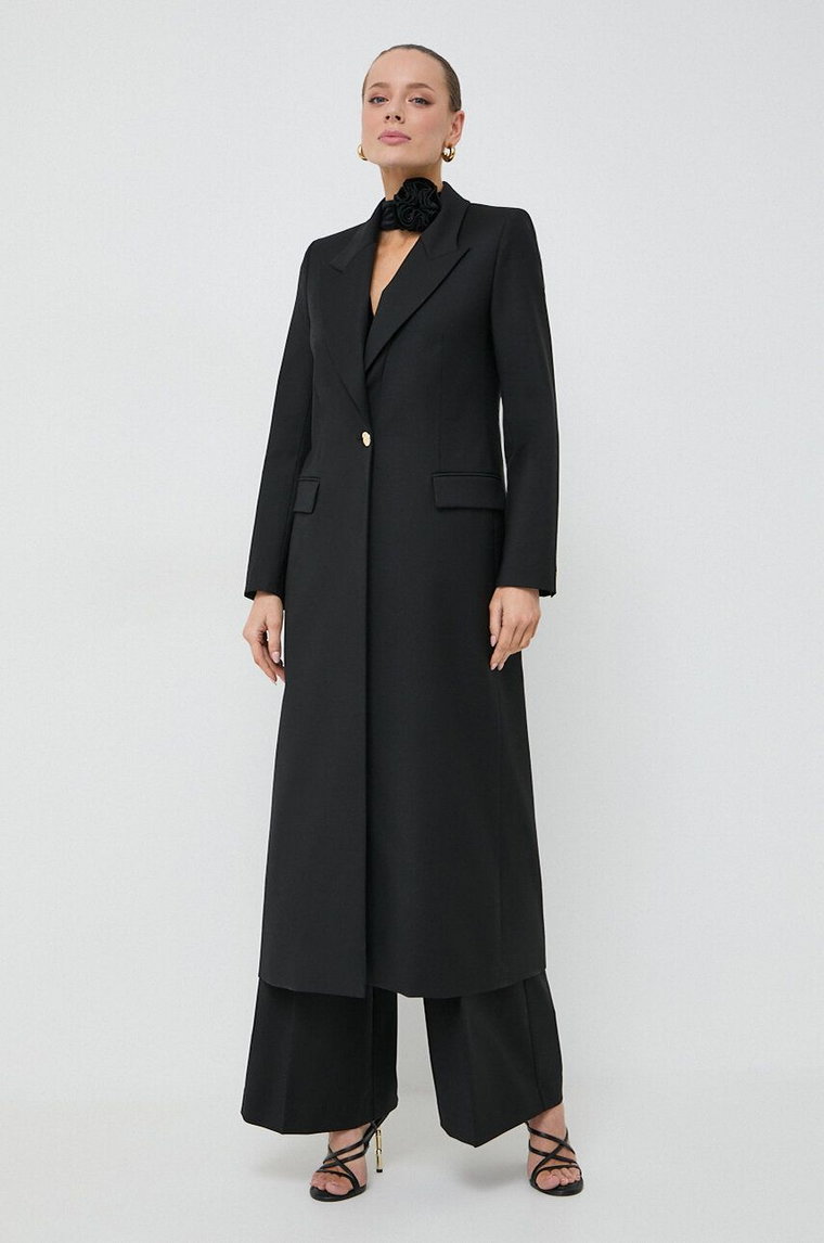 Ivy Oak płaszcz z domieszką wełny kolor czarny przejściowy IO119088