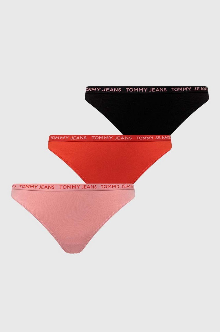 Tommy Jeans stringi 3-pack kolor czerwony