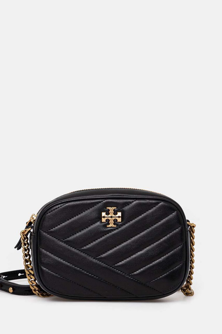 Tory Burch torebka skórzana Kira Chevron kolor czarny 152353